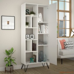 Polica za knjige, Bijela boja, Jedda Bookcase - White