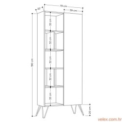 Polica za knjige, Bijela boja, Jedda Bookcase - White