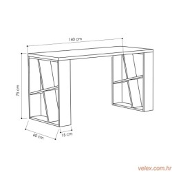 Radni stol, Bijela boja Antracit, Honey - White, Anthracite