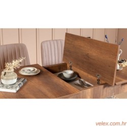 Set stolova i stolica (5 komada), Orah Kamen, Vina - Walnut