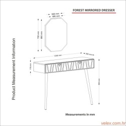 Stol za posuđe, Orah Tamnozelene, Forest Aynalı - Walnut, Garden