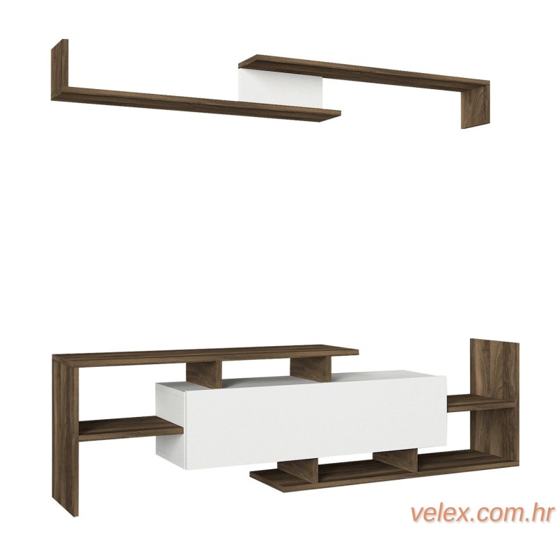 TV jedinica, Bijela boja Orah, Dream - White, Walnut