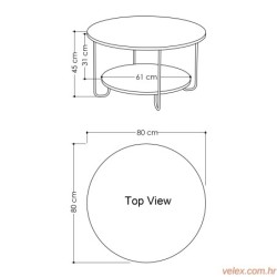 Stolić za kavu, Bijela boja, Corro Coffee Table - White