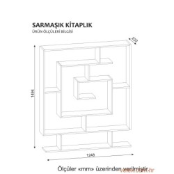 Polica za knjige, Bijela boja, Sarmaşık - White