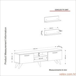 TV jedinica, Mramor Bijela boja, Geacles - Marble