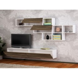 TV jedinica, Bijela boja Orah, Aristo - White, Walnut