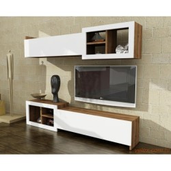 TV jedinica, Bijela boja Orah, Prag - White, Walnut