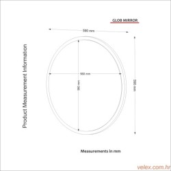 Ukrasno drveno ogledalo, Bijela boja, Glob - White