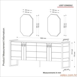 Komoda, Orah, Lost Aynalı Console - Walnut