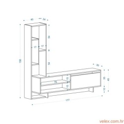 TV jedinica, Hrast safir, Larissa - Sapphire Oak