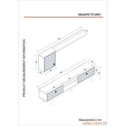 TV jedinica, Orah, Valente - Walnut