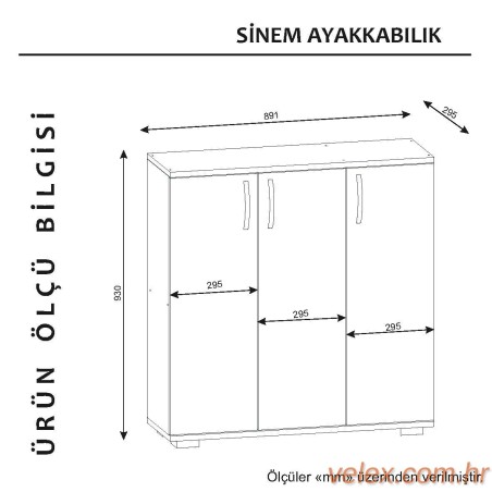 Ormarić za cipele, Bijela boja Orah, Sinem - White, Walnut