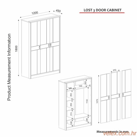 Garderoba, Orah, Lost - Walnut