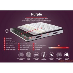 Madrac, Bijela boja Ljubičasta, Purple 180x200 cm Double Size Padded Soft Mattress