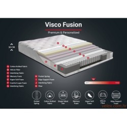 Madrac, Bijela boja, Visco Fusion 160x200 cm Double Size Memory Foam and Pocket Spring Luxury Soft Mattress