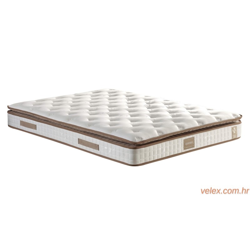 Madrac, Bijela boja Smeđa, Queen 180x200 cm Double Size Padded Firm Mattress