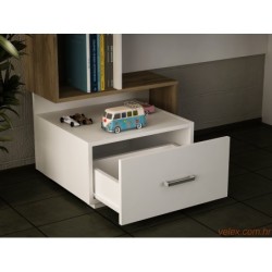 Radni stol, Bijela boja Orah, Bloom - White, Walnut