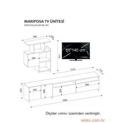 TV jedinica, Orah Bijela boja, Mariposa - Walnut, White