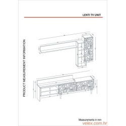 TV jedinica, Orah, Lenti - White, Walnut