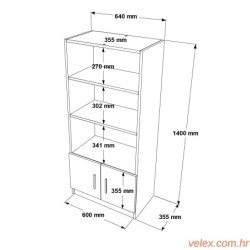 Polica za knjige, hrast Crno, Vario D - Oak, Black