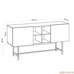 Konzola, Hrast safir, Flory - Sapphire Oak