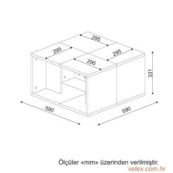 Set stolića za kavu, Bijela boja Cordoba, Doodle - White, Cordoba