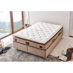 Madrac, Bijela boja Smeđa, Majesty 200x200 cm Double Size Padded Luxury Soft Mattress