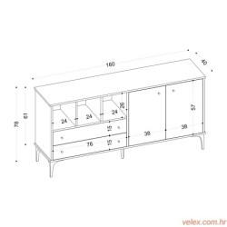 Konzola, Hrast safir, Elegan - Sapphire Oak