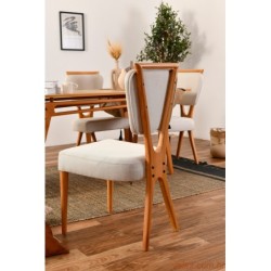 Set stolova i stolica (5 komada), hrast Krema, Palace Wooden - Cream