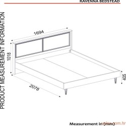 Dvostruki krevet, Bijela boja Zlato, Ravenna - White