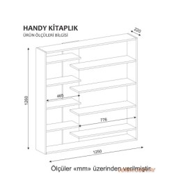 Polica za knjige, Bijela boja Orah, Handy - White , Walnut