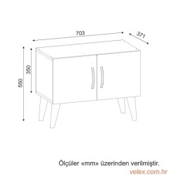 Noćni ormarić, Orah Bijela boja, Bellini v2 - White, Walnut