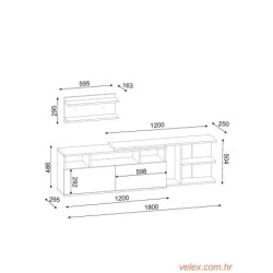 TV jedinica, Bijela boja Orah, Beste - White, Walnut