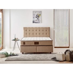 Madrac, Bijela boja Bež Smeđa, Bamboo 160x200 cm Double Size Middle Firm Mattress