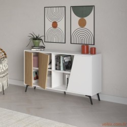 Konzola, hrast Bijela boja, Fione 150 - Oak, White