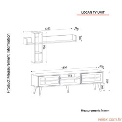 TV jedinica, Orah, Logan - Walnut