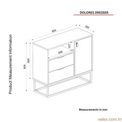 Komoda, Safir Antracit, Dolores