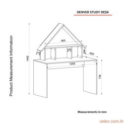 Radni stol, Antracit, Denver - Anthracite