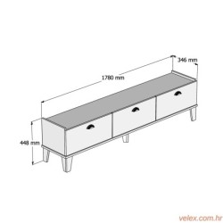 Stalak za televizor, hrast Bijela boja, Sumer E3620