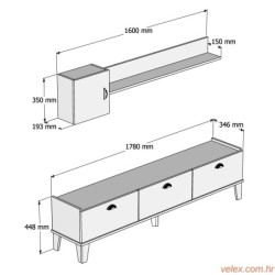 TV jedinica, hrast Mramor, Sumer E4030