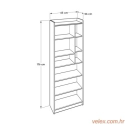 Polica za knjige, Sonomo Bijela boja, KTP-779-SD-1