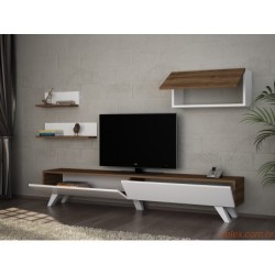 TV jedinica, Bijela boja Orah, Caterina - White, Walnut