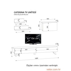 TV jedinica, Bijela boja Orah, Caterina - White, Walnut