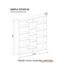 Polica za knjige, hrast Smeđa, Ample - Birch, Wenge