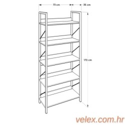 Polica za knjige, Orah Crno, KTP-850-TT-1