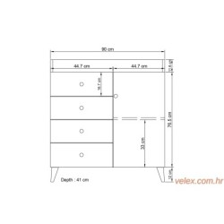 Komoda, Bijela boja, Tango 602 - White