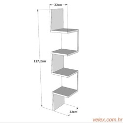 Zidna polica, Bijela boja, WL9-W