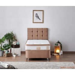 Madrac, Bijela boja Smeđa, Latte 90x200 cm Single Size Firm Mattress