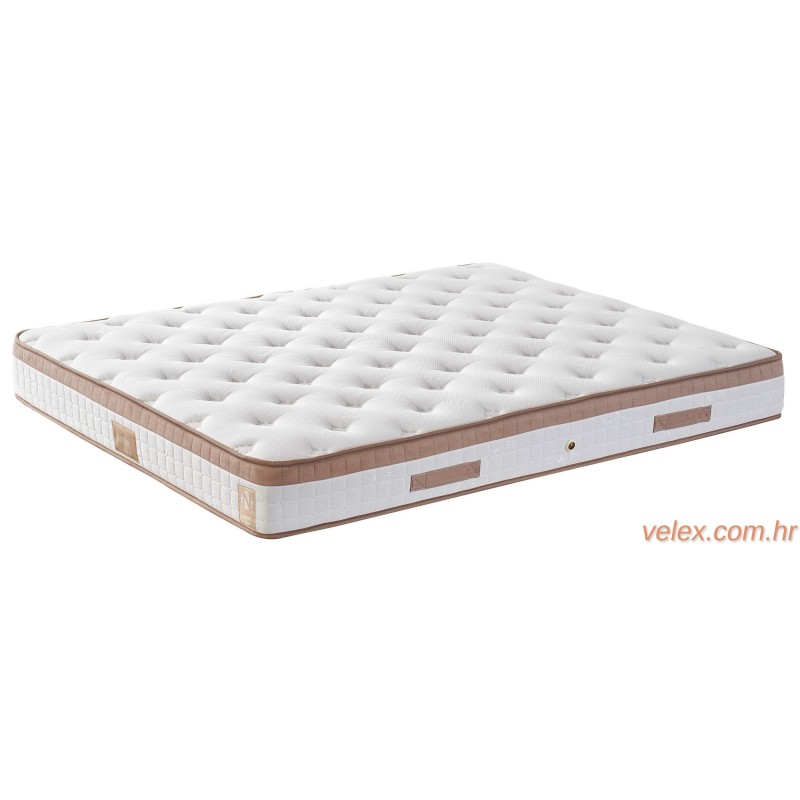 Madrac, Bijela boja Smeđa, Latte 180x200 cm Double Size Firm Mattress