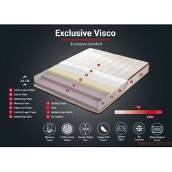 Madrac, Bijela boja Smeđa, Visco Exclusive 120x200 cm Single Size Memory Foam Luxury Soft Mattress